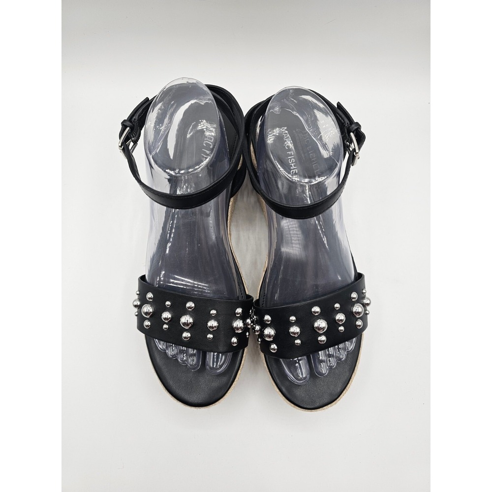 Marc Fisher Womens Joyce Sandals Size 10M Black Vegan Leather Studded Platform - Picture 4 of 12